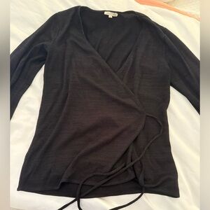 Aritzia Black Wrap top